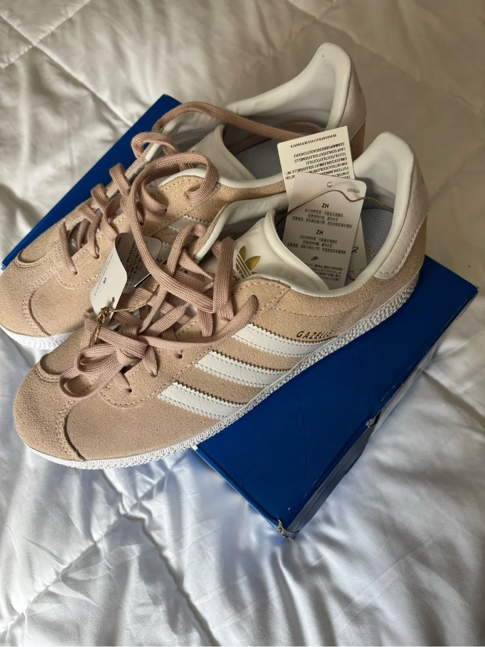 Adidas Gazelle Suede Sneakers for Women - Pale Pink/White